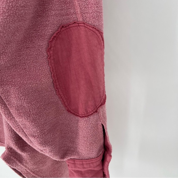 Free People Ruby Jacket Pink Oversized Distressed Elbow Patches Comfy - Picture 12 of 12